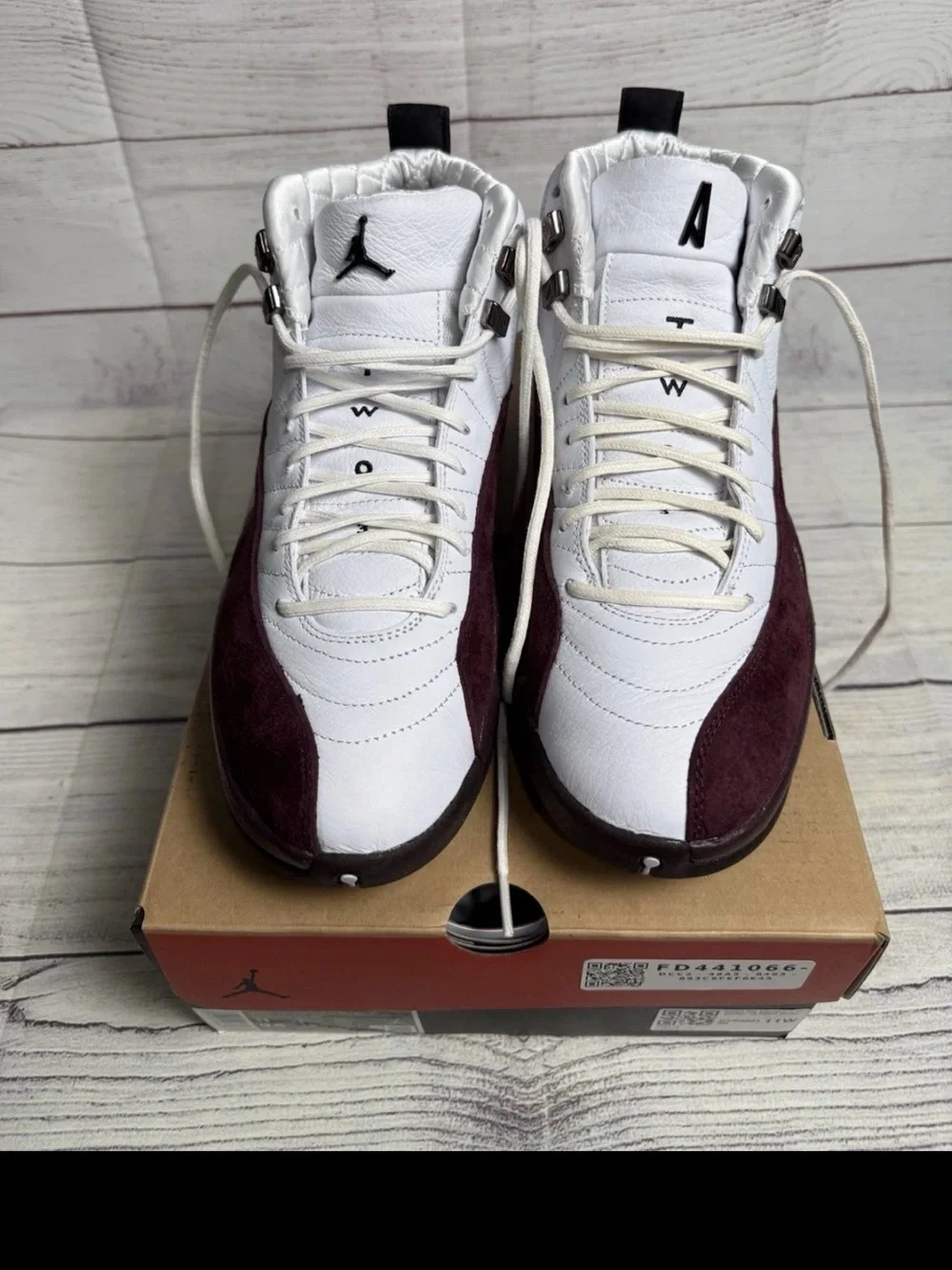 Air Jordan 12 Retro SP A Ma Maniére White Burgundy Size 11W / 9.5M DV6989-100